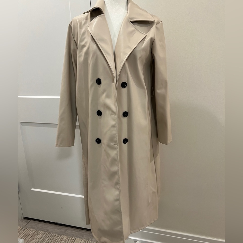 Pleather Trench Jacket